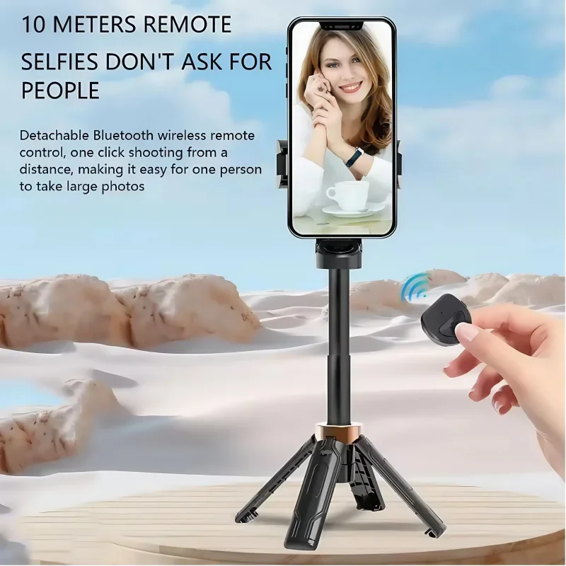 Portable mini selfie stick, phone shooting assistant, rotatable desktop live streaming stand for Party Gathering Travel Camping