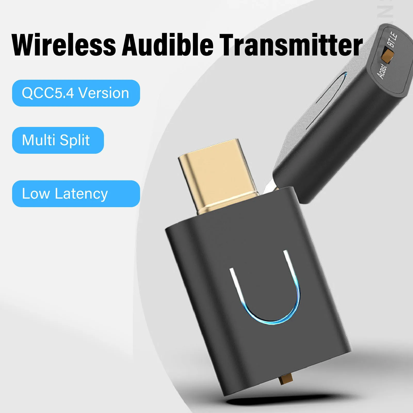 Type C Audible Transmitter Wireless BT5.4 Music Adapter Sound Transmitter Support for LE AUDIO AURACAST