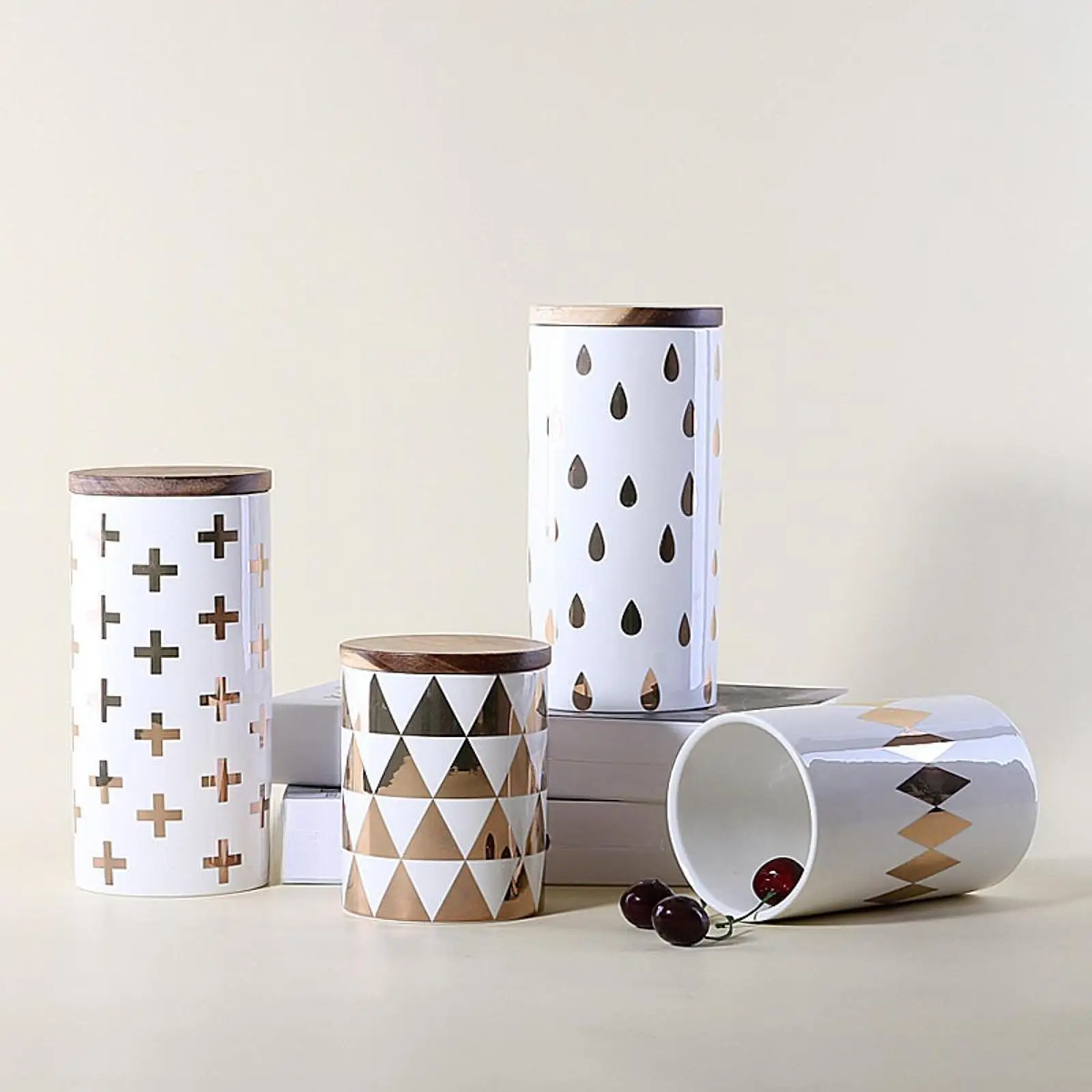 Ceramic Storage Jar Storage Box for Candy Sugar Farmhouse Kitchen Decor