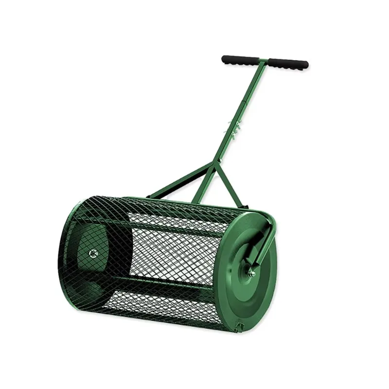 24 inch detachable type soil spreader fertilizer manual peat moss lawn spreader roller