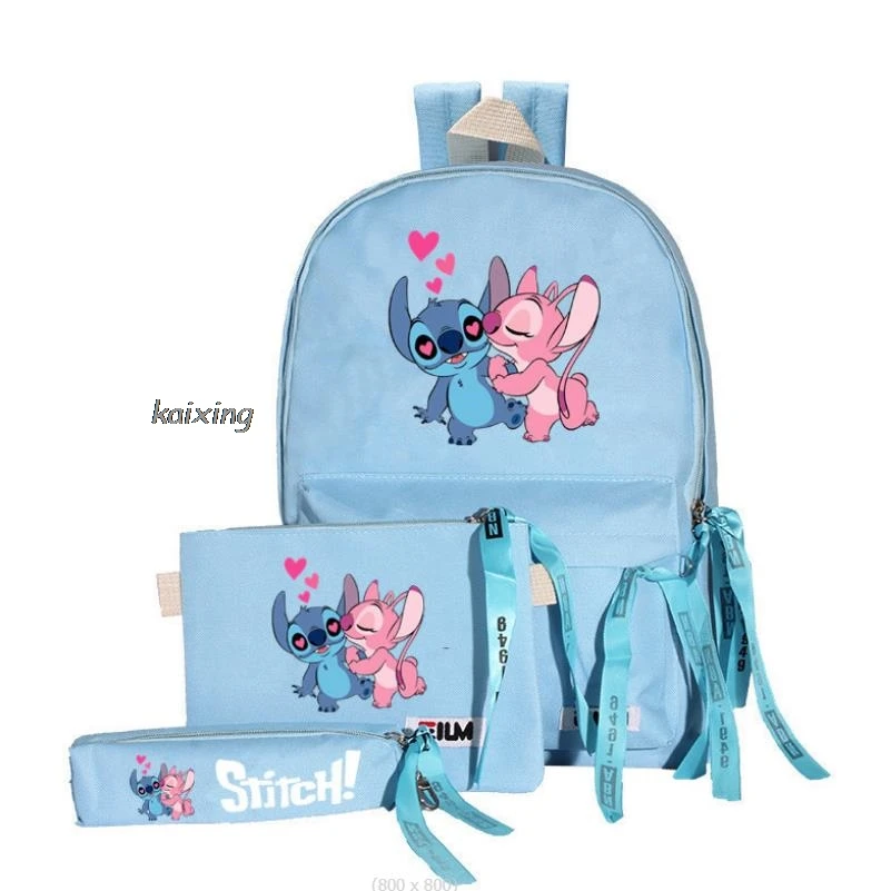 3 szt. Lilo Stitch plecaki Cartoon podstawowy drukuj oprogramowanie kobiety dziewczęta torby szkolne podróżne Lovley Girls Mochilas prezent