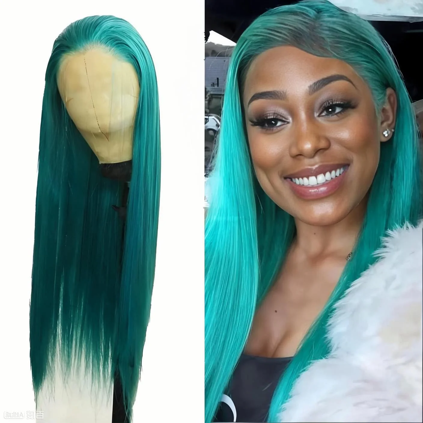 13×4-hd-lace-front-wig-teal-blue-long-straight-pre-plucked-hairline-heat-resistant-natural-seamless-synthetic-wig-for-women