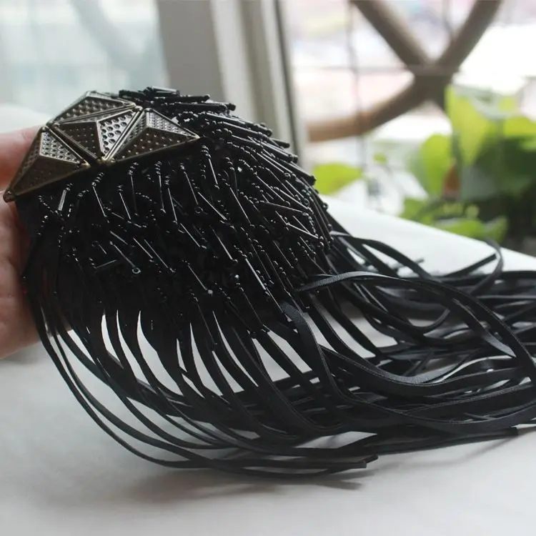 

Clothes shoulder accessories PU leather fringed epaulets decorative accessories performance clothes accessories