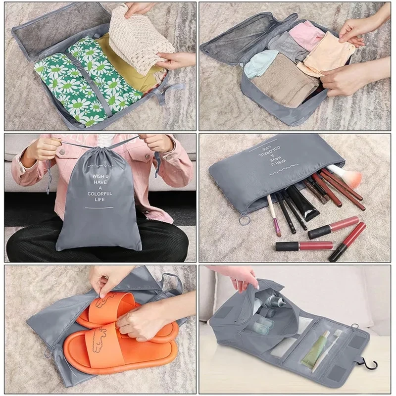 8Pcs/Set Travel Organizer Storage Bags Suitcase Packing Cubes Cases Travel accessories Wardrobe Luggage Clothes Shoe Pouch