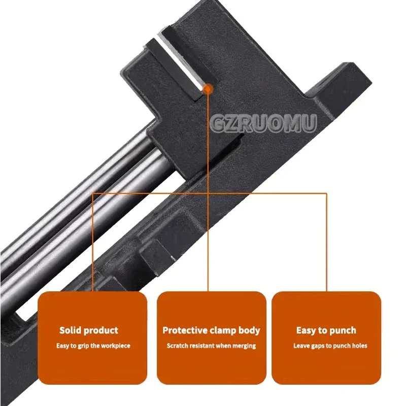 4-Inch Flat-Nose Pliers - Double Track Precision Clamping Vise Woodworking Fixing Clip Multi-Purpose Hand Tool with Drill Chuc