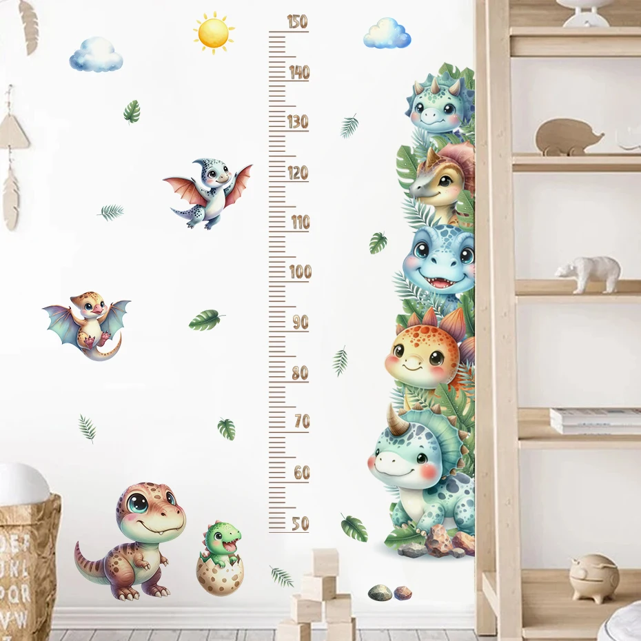 Cartoon Cute Dinosaur Wall Stickers for Children Room Boy Kids Room Living Room Nursery Background Decoration Wall Decals