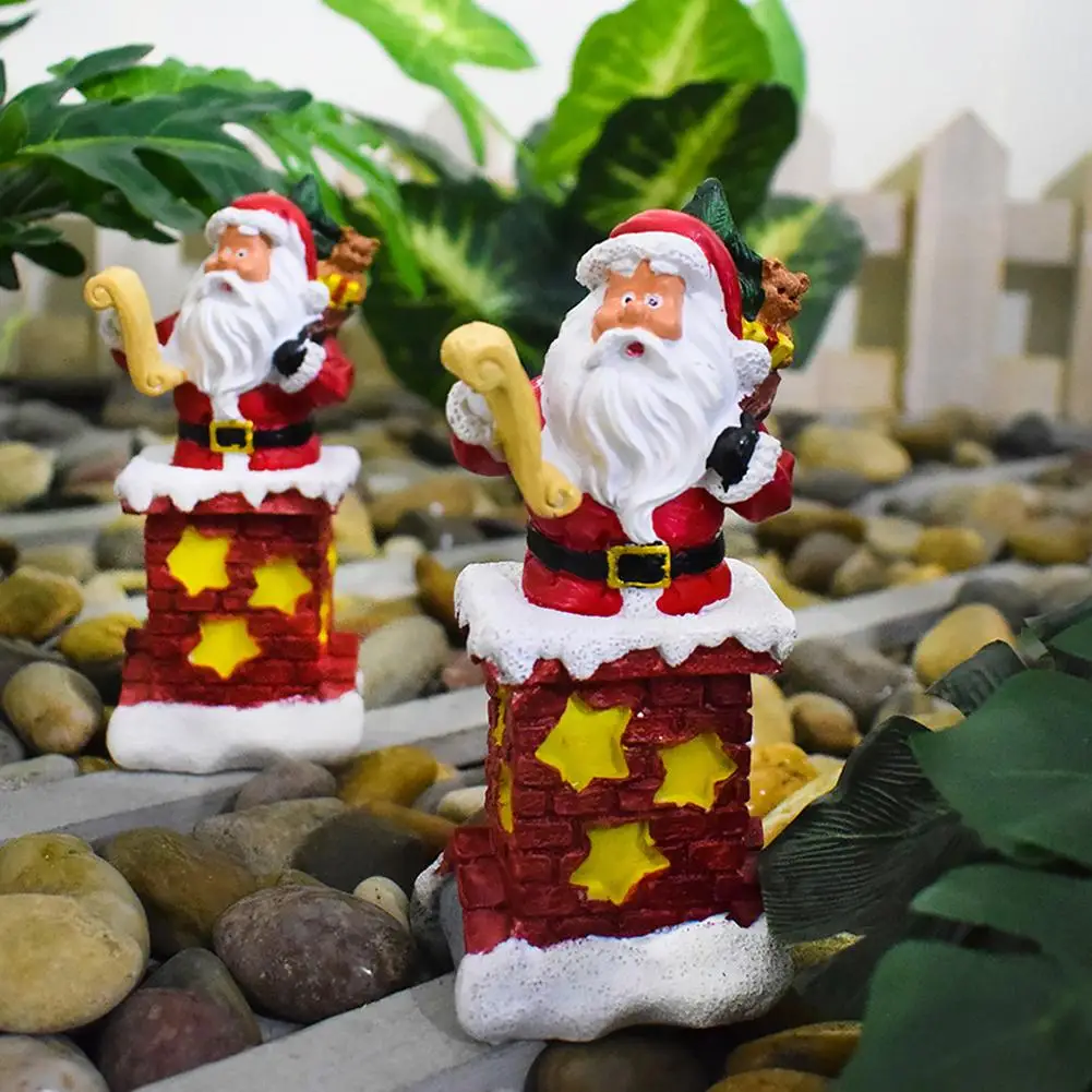 

Christmas Santa Claus & Snowman Landscape Lawn Solar Light Xmas Pathway Lights For Christmas Lawn Yard Decoration P4Z4