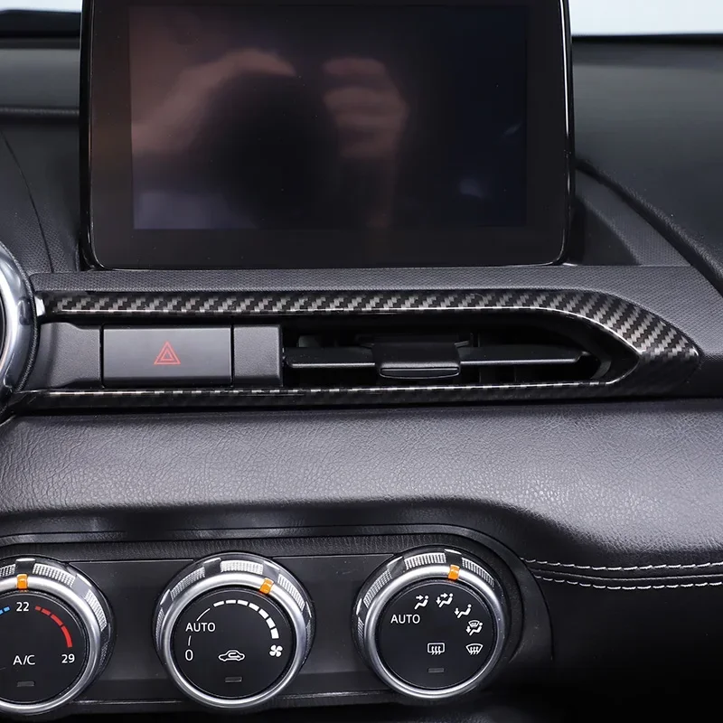

For Mazda MX-5 2016-2024 ABS carbon fiber car center control air outlet decorative frame sticker car interior accessories