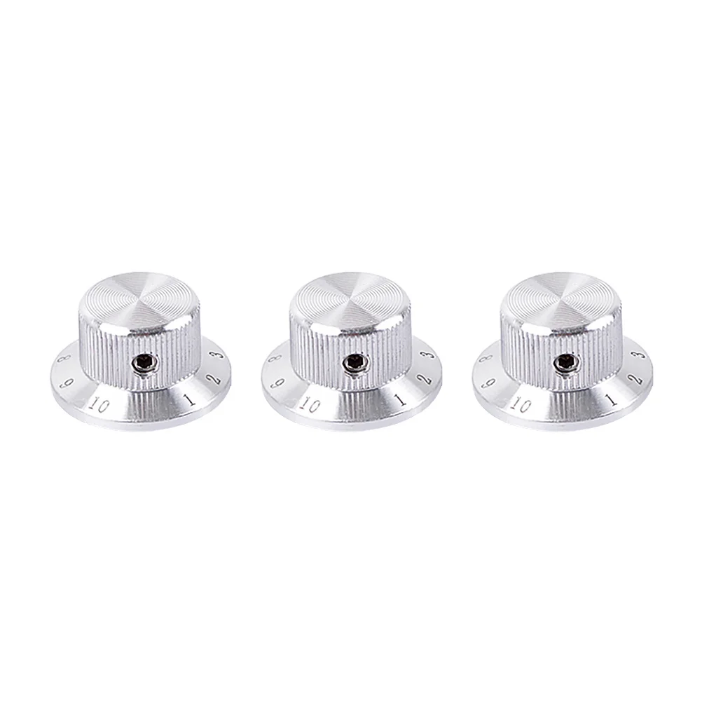

3Pcs Guitar Round Control Knob Metal Tone Volume Knobs Replacement for Electric Bass Instrument Upgraded Accessories