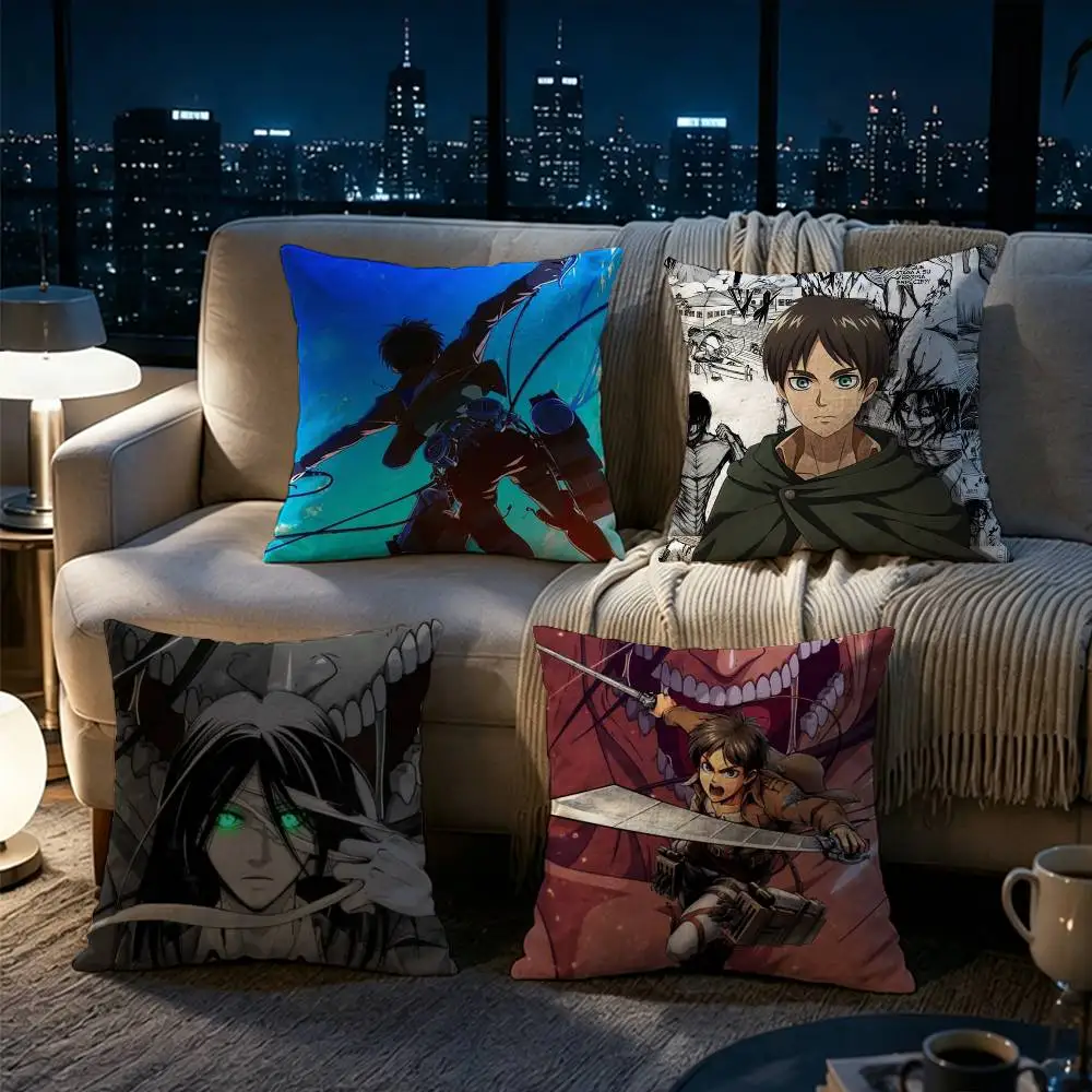 AOT Eren Mobile  Pillow cover Soft Microfiber Pillowcase Home Sofa Decor Surprise Decorative printed.