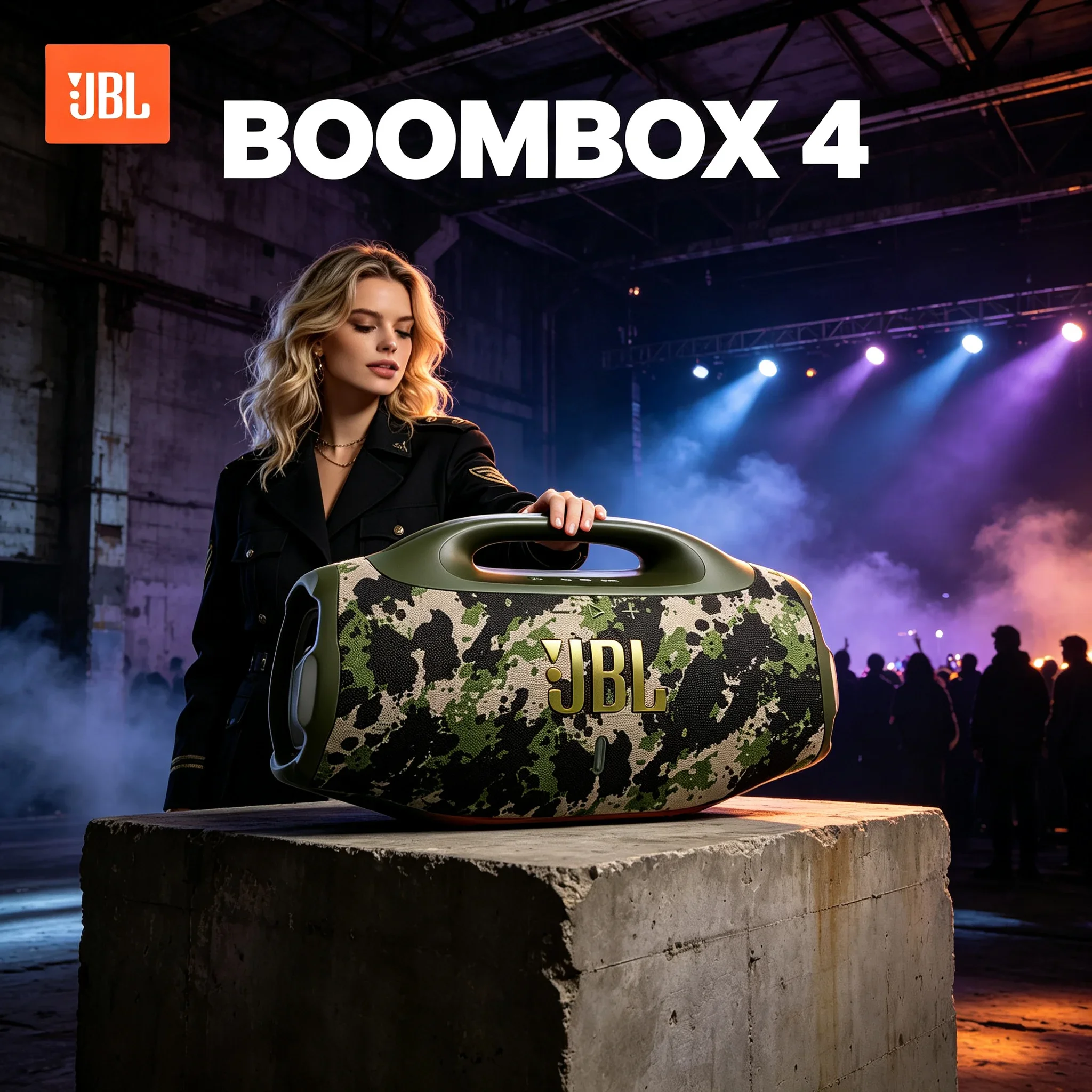 JBL Music God 4th Generation BOOMBOX4 subwoofer automatically optimizes sound effects for different outdoor scenes