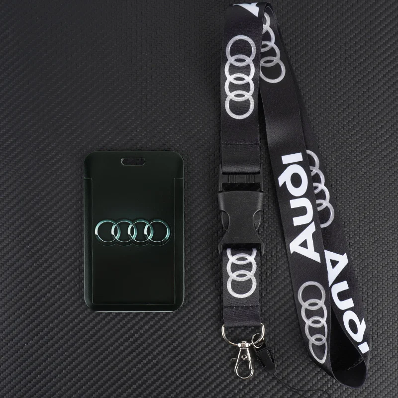 

Car Keychain Buckle Key Holder ID Card Work ID Holder Student Bus Card Hang Rope For Audi Q5 Q7 Q3 A3 A6 A5 A1 S1 S3 S4 RS5 R8TT