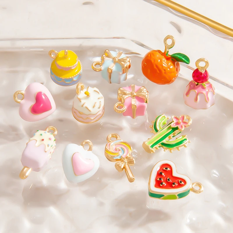 

10 шт./лот DIY сплав торт сладкая любовь заплатка для подвесок браслет кулон