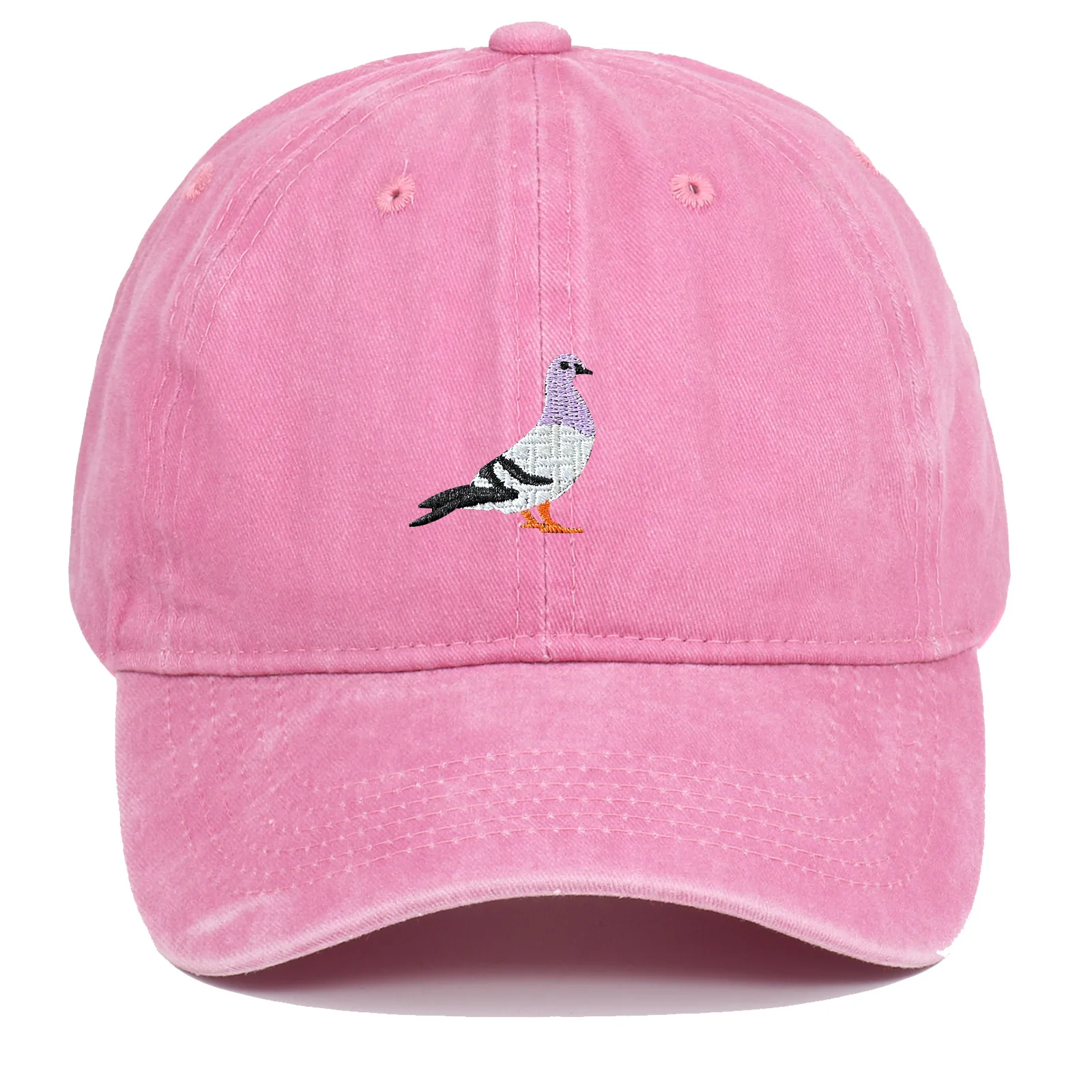 Spring New Pigeon Embroidery, Water Wash, Sun Protection Sun Hat for Men and Women Outdoor Sports, Fishing, Sun Protection Baseb