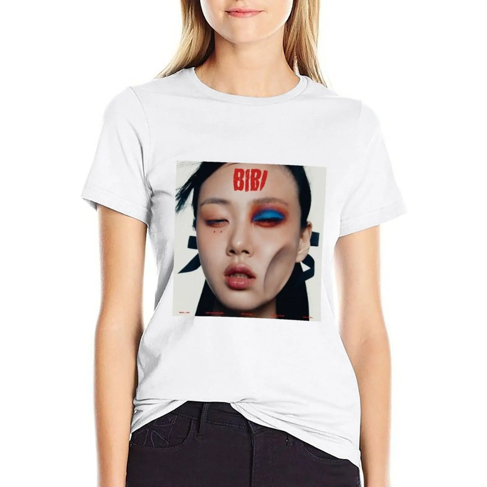 

BIBI Life Is a Bi... Album Cover T-shirt cute tops oversized animal print shirt for girls womans clothing