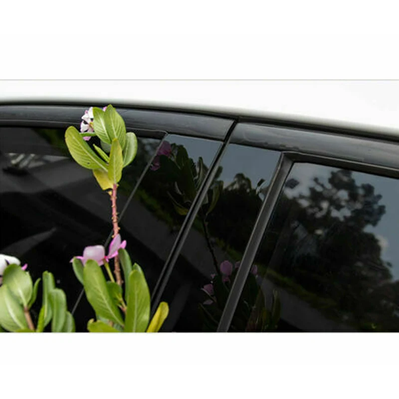 For Peugeot 308 I (T7) 2008 2009 2010 2011 2012 2013 Car Door Window Pillar Center Post Trim Stickers Glossy Piano Black
