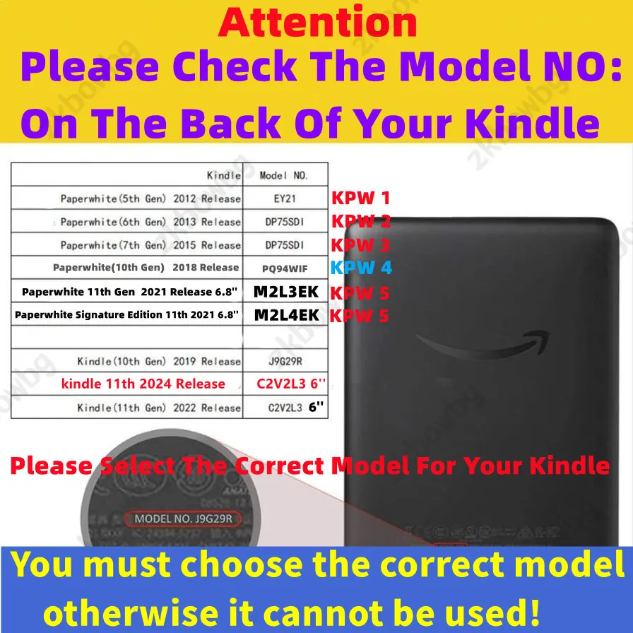 For 2024 All-New Kindle 11th Generation 6'' 10th 2019 Case for Kindle Paperwhite 11th 2021 6.8'' 10th 7th 5/6th 6'' Smart Cover