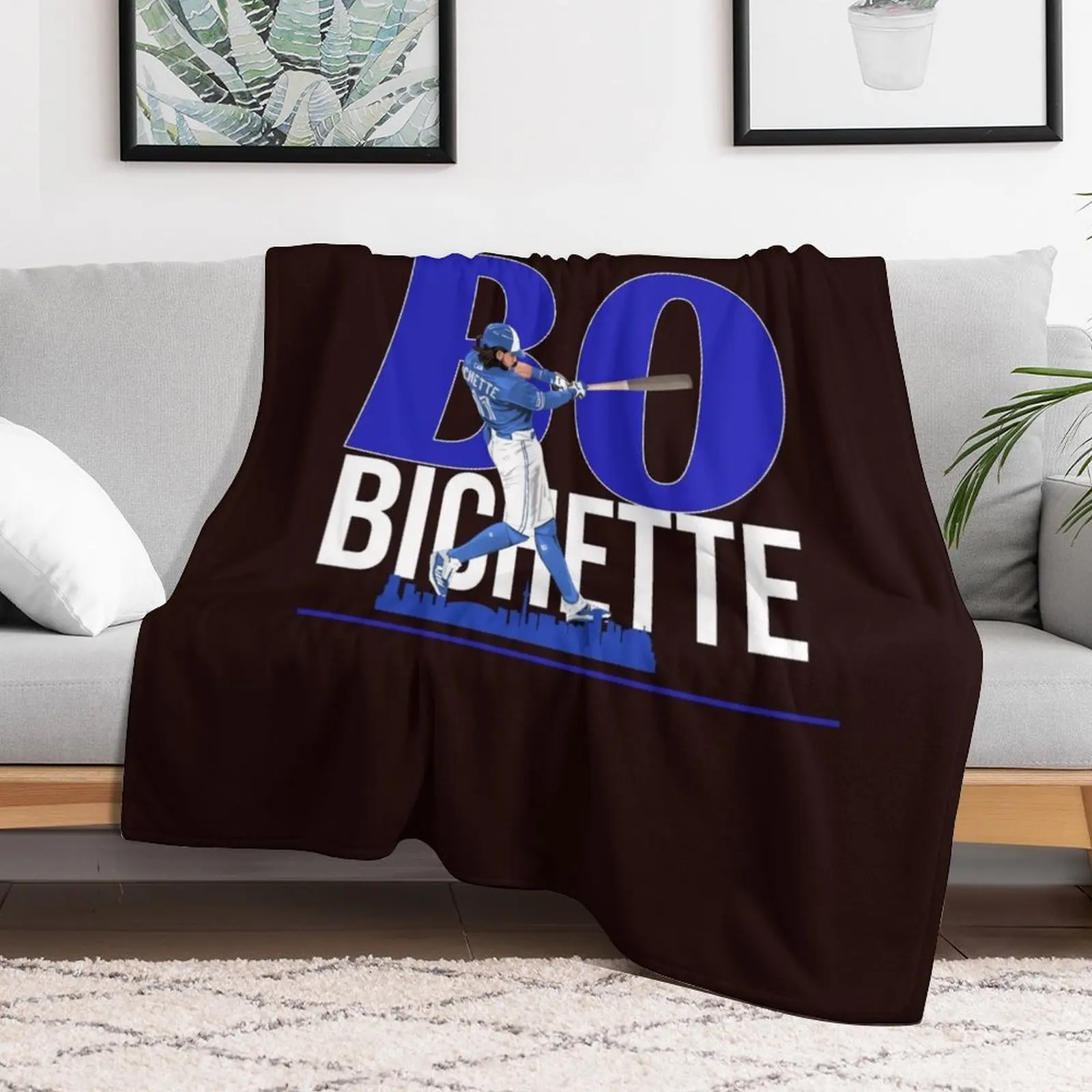 Bo Bichette Caricature Throw Blanket Soft Plush Plaid Thins Summer Beddings Blankets