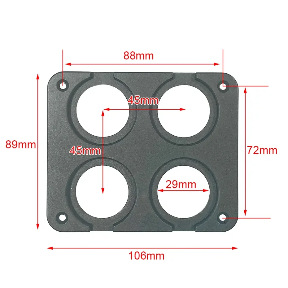 4 in 1 12V-24V Cigarette lighter lighter+voltmeter+LED dual USB port charger+cigarette lighter socket panel installation