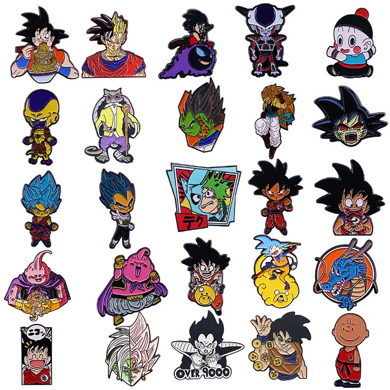 Anime Dragon ball Enamel Pins Collect Dragon Ball Super Saiya Teenager Wukong Metal Cartoon Brooch Backpack Collar Lapel Badges