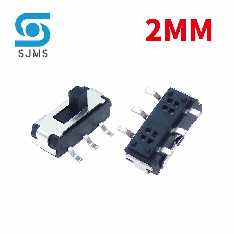 10pcs MSS-22D18 Toggle Switches MSS22D18G2 SMT double 6 feet two block MSS-22D18G2 2P2T handle high 2MM SMD Slide Switch DC 12V