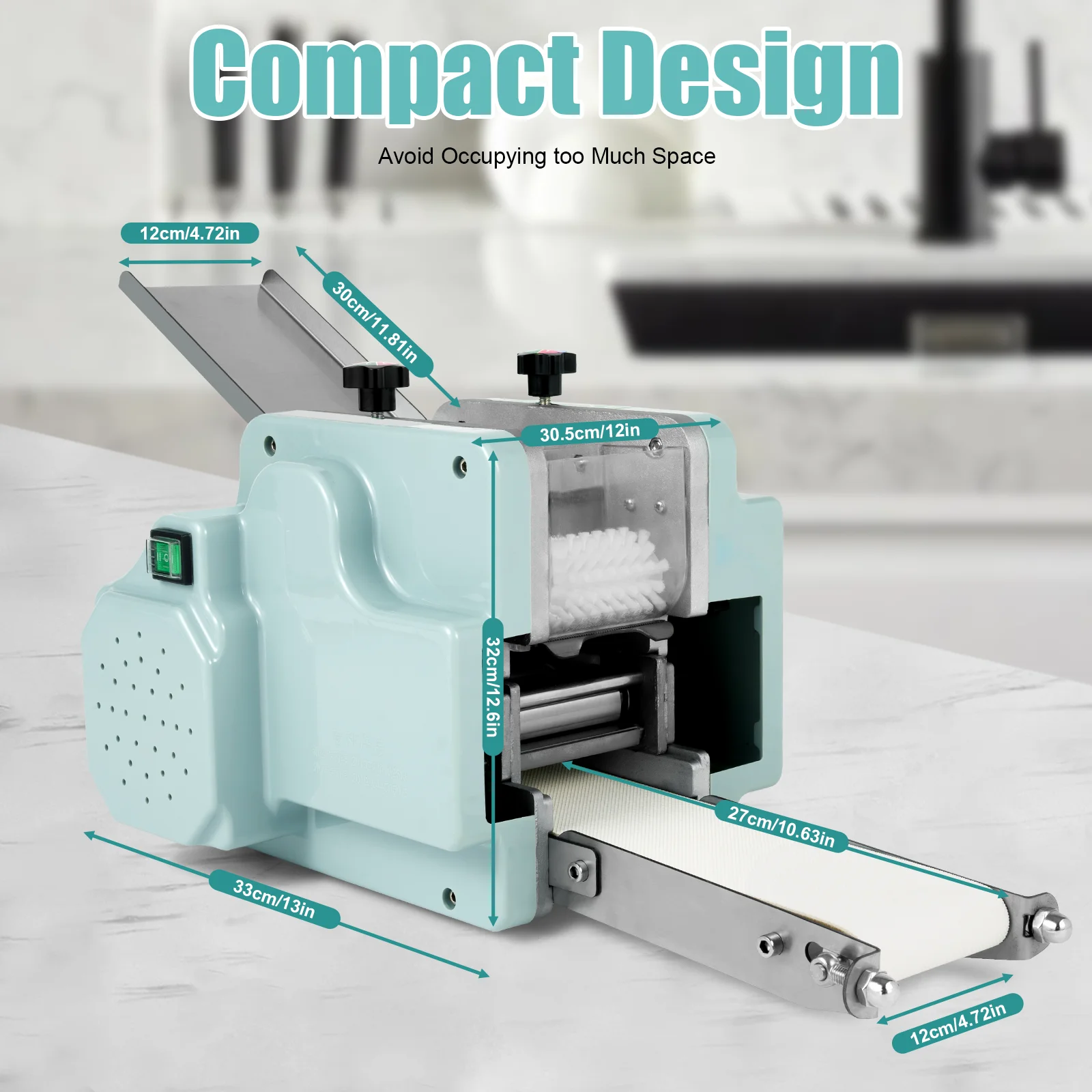 Commercial Automatic Dumpling Skin Machine, 110V Electric Dumpling Skin Machine, Round Mold Wonton Wrapper with Mold and Brush, 50-60pcs/min, for home, breakfast store