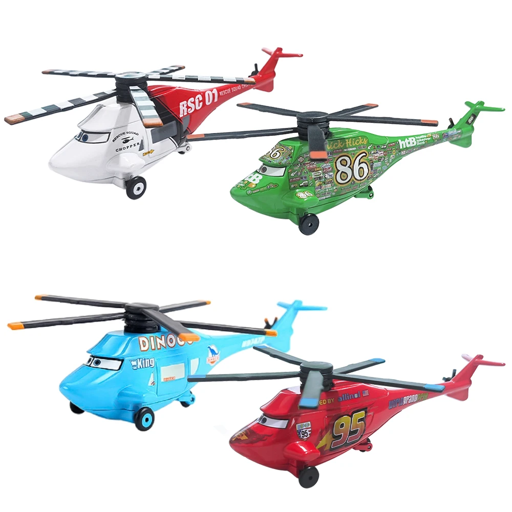 Cars Anime Character Rotor Turbosky Rescue Squad Choppers Lightning McQueen Chick Hicks Alloy Diecast Model Helicopter Toys