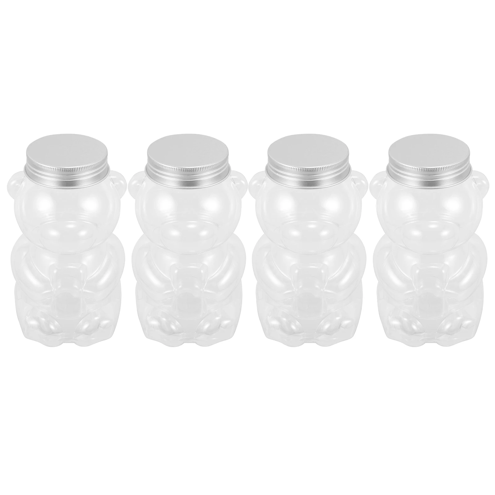

4pcs Milk Tea Bottles Juice Empty with Aluminum Caps for Packing Portable Travel Lightweight Guarantee Beverage