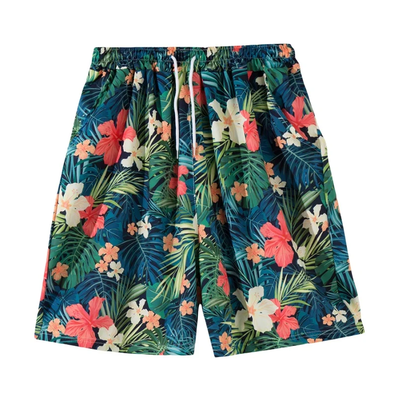 

Men's Summer Hawaiian Beach Print Pants Thin Swimming Quick Dry Shorts Loose Home Casual Breeches Fashion Seaside Holiday Shorts