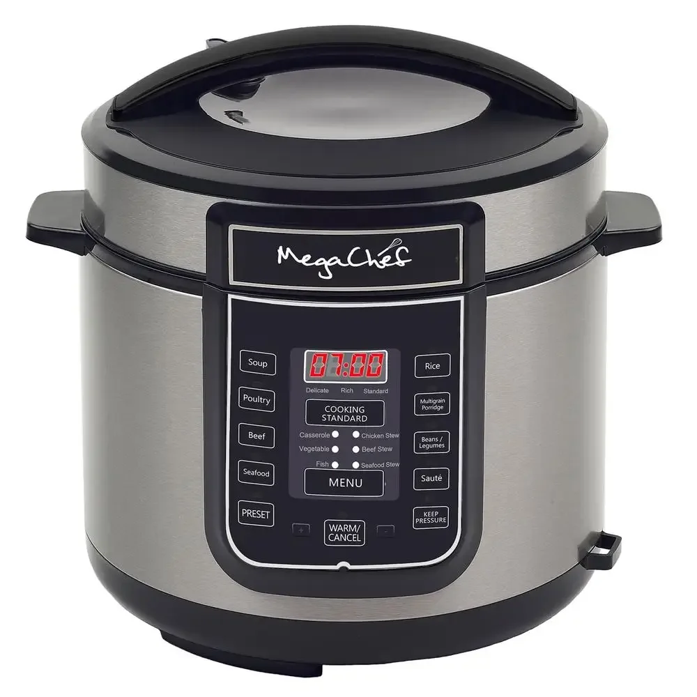 Megachef 6 Quart Pressure Cooker with 14 Pre-set Multi Function Features