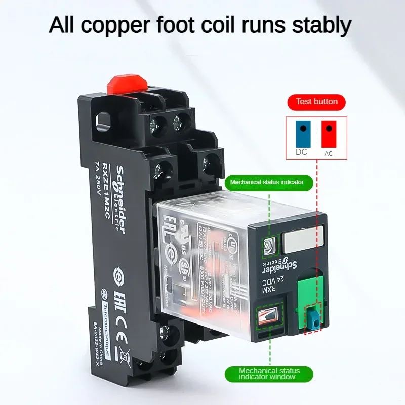 Schneider Intermediate Relay Rxm2lb2bd JD Rxm4lb2p7 F7 24V 220V 8 Feet 14 Feet