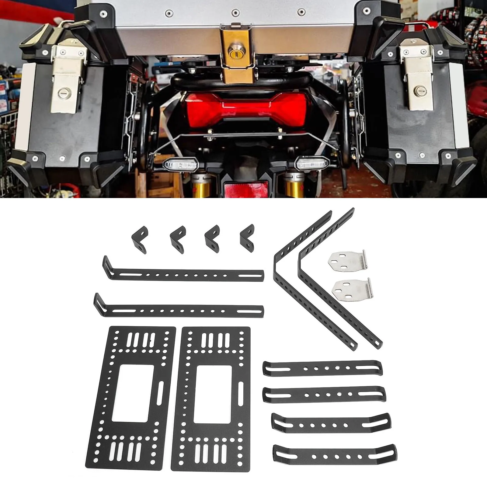 

Universal Motorcycle Side Box Bracket Luggage Rack Tail Case Bracket Extender Aluminum Alloy Carrier Side Rear Cases Holder
