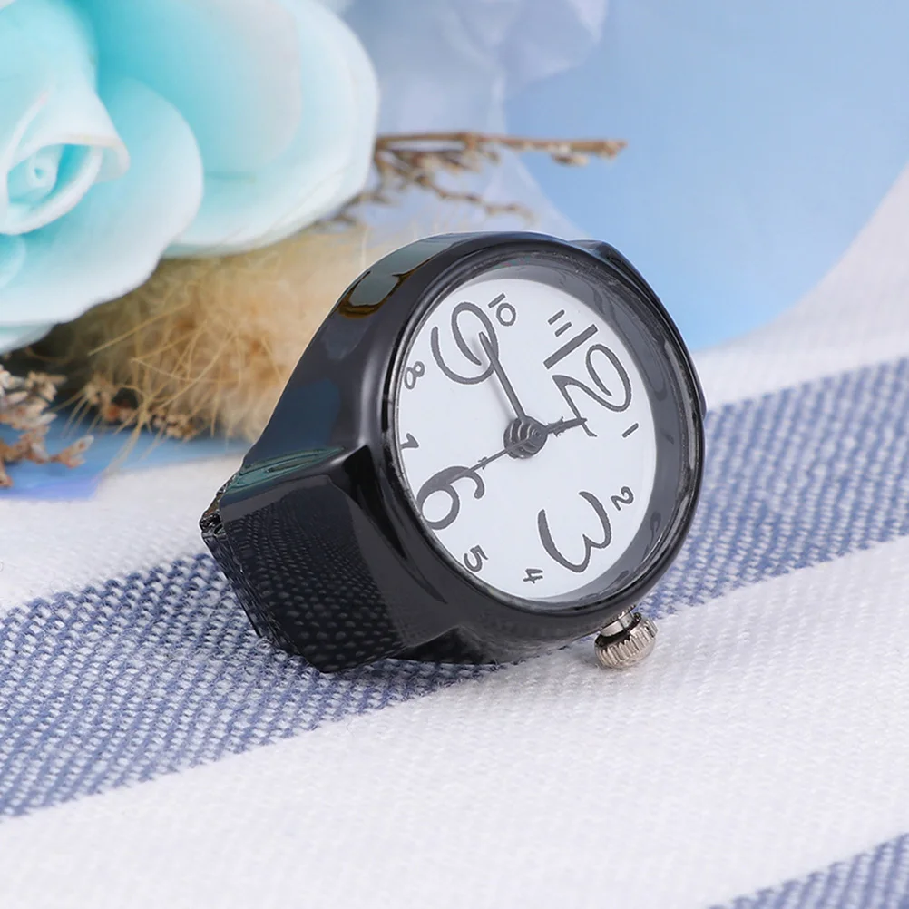 

2pcs For Women Men Vintage Quartz Ring Watch Stylish Decorative Watch Ring Durable Stainless Steel Precise