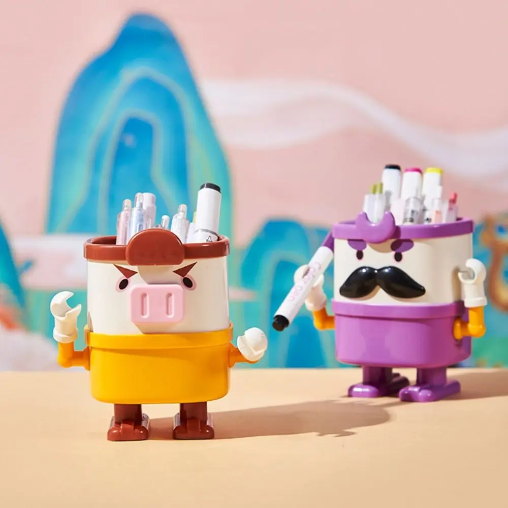 고급스러운 서쪽으로의 여행 펜 홀더 대용량 만화 펜 컨테이너 세트 단단히 플라스틱 메이크업 브러쉬 홀더 사무실