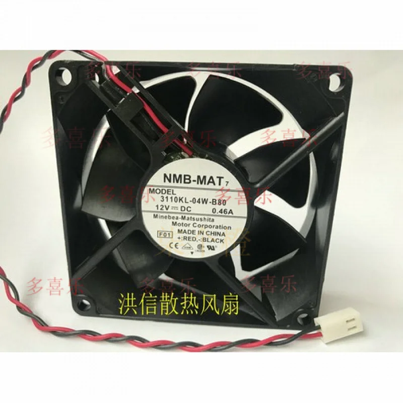 

ZMZM 1 шт. для 3110KL-04W-B80 DC12V 0,46A 8025 большой объем воздуха охлаждающий вентилятор 2pin # А6–37