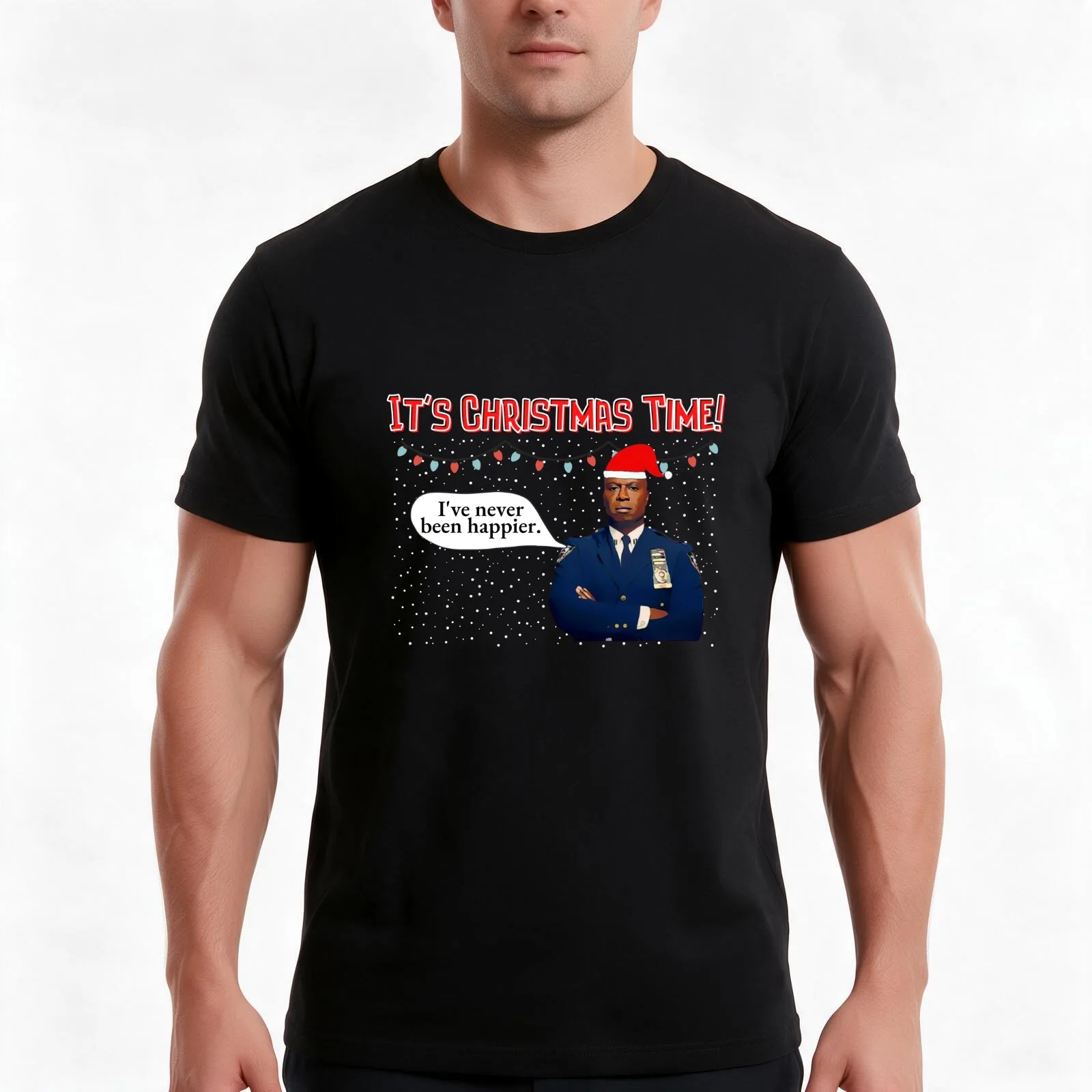 I've never been happier T-Shirt, Summer Casual Cotton Tee, Oversized Streetwear Tops, Vintage Graphic Print, Unisex Men Women
