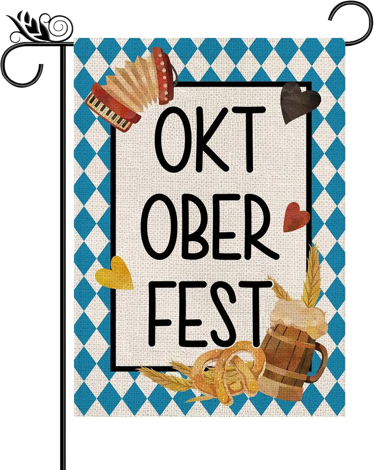 Oktoberfest Garden Flag Bavaria Beer Vertical Double Sided for Outside,for Festival Outdoor Patio Lawn Yard Home Decorations 12.