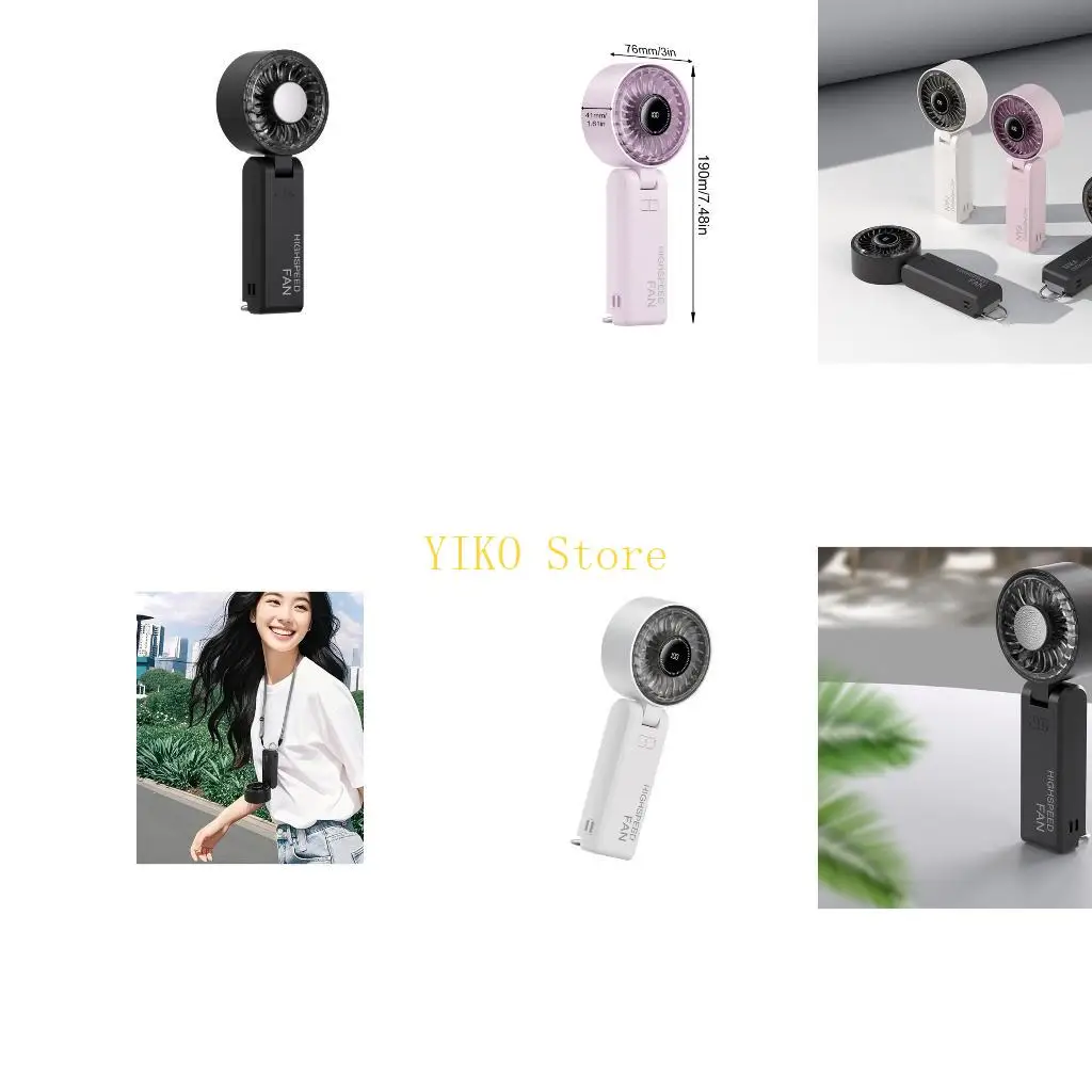 K32C Professional Handheld Cooling Fan Quiet 9m/s Wind Power USB Charging Fan