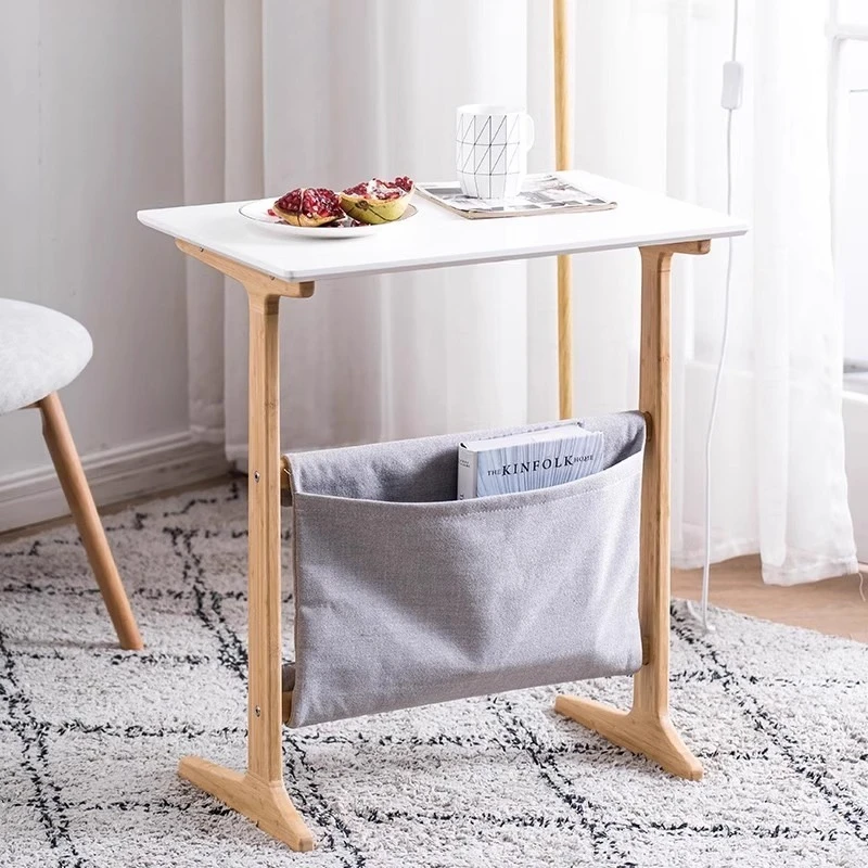 ‌Modern Multifunctional Wood Desk Living Room Sofa Side Table & Bedroom Nightstand Space-Saving Storage Console for Home Office