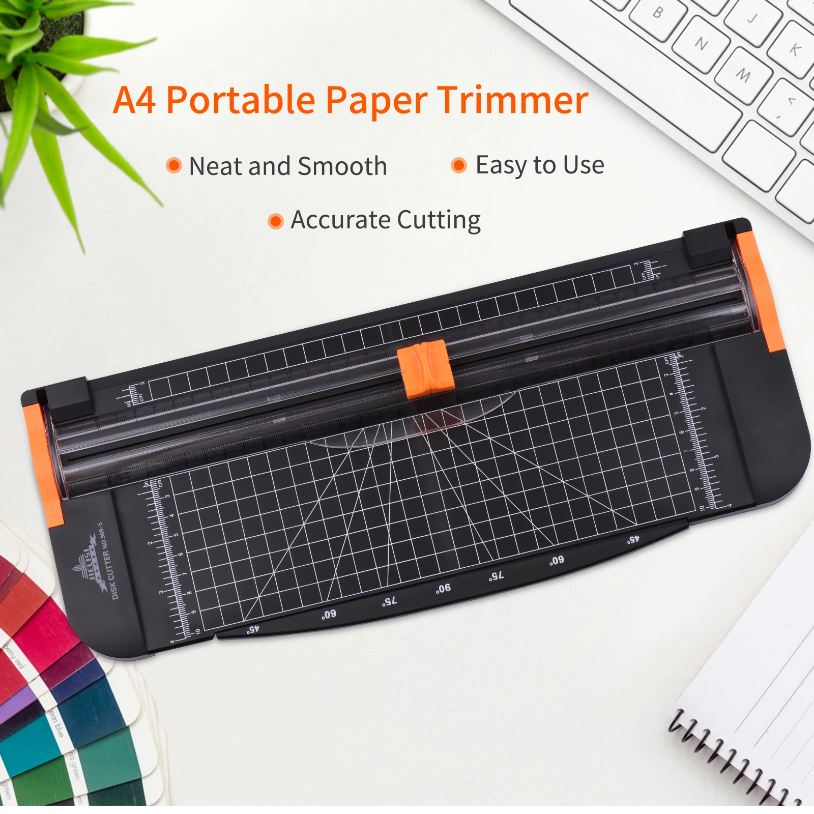 JIELISI A4 Portable Paper Trimmer Paper Cutter Cutting Machine 12.2 Inch Cutting Length for Craft Paper Card Photo Laminated Pap