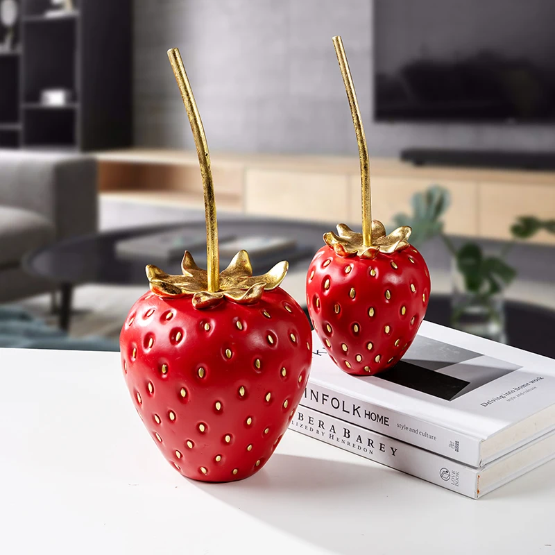 家の装飾のためのストロベリーフルーツディスプレイ,工芸品,金のイチゴ