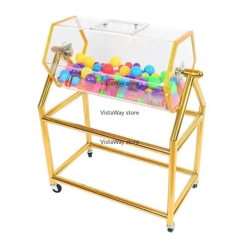 Machine acrylic roller type plexiglass large box hand crank lottery machine lottery event
