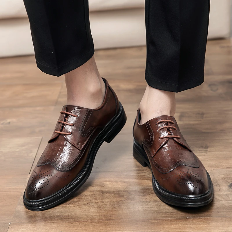 

Men's formal leather shoes Classic retro design style Party Outdoor Wedding Leisure Business Walking Men's Hot sales Shoes 38-45