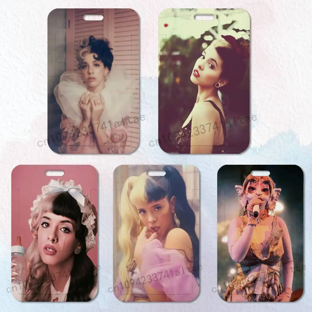 

M-Melanie M-Martinez Singer Card Holder Durable With Carabiner Name Tag Vertical ID Badge Holders Credentials Protection