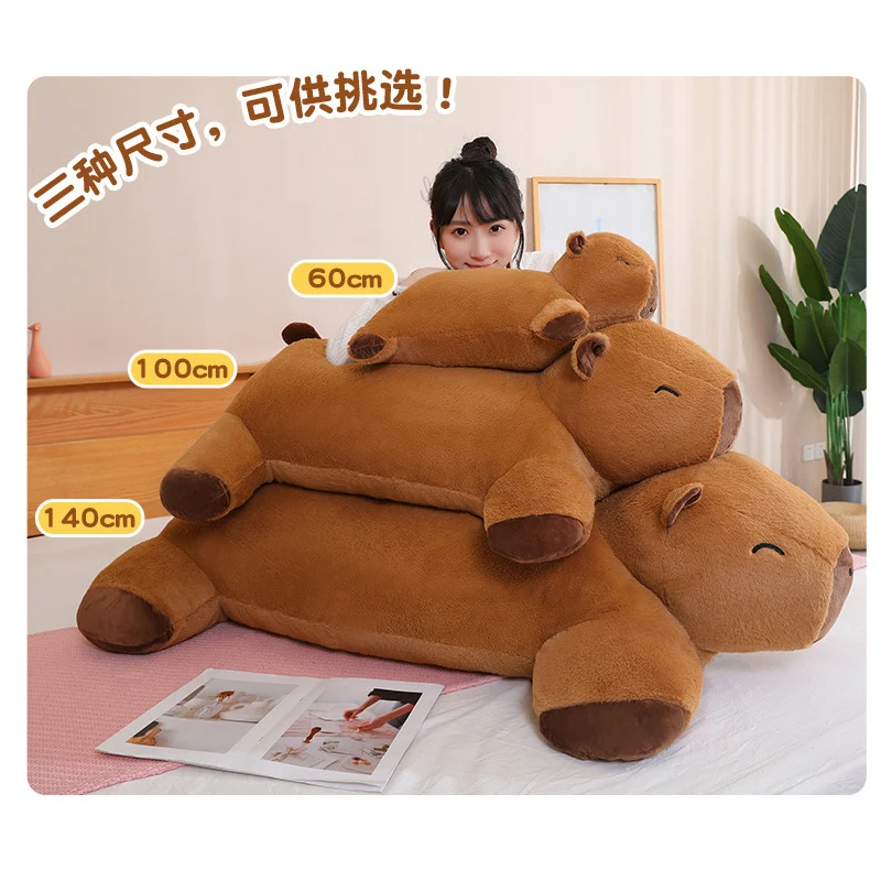 60/100cm Lovely Capybara Plush Toys Stuffed Doll Floor Mat Pillow Cushion Forest Animals Plush Toys for Friend Gift