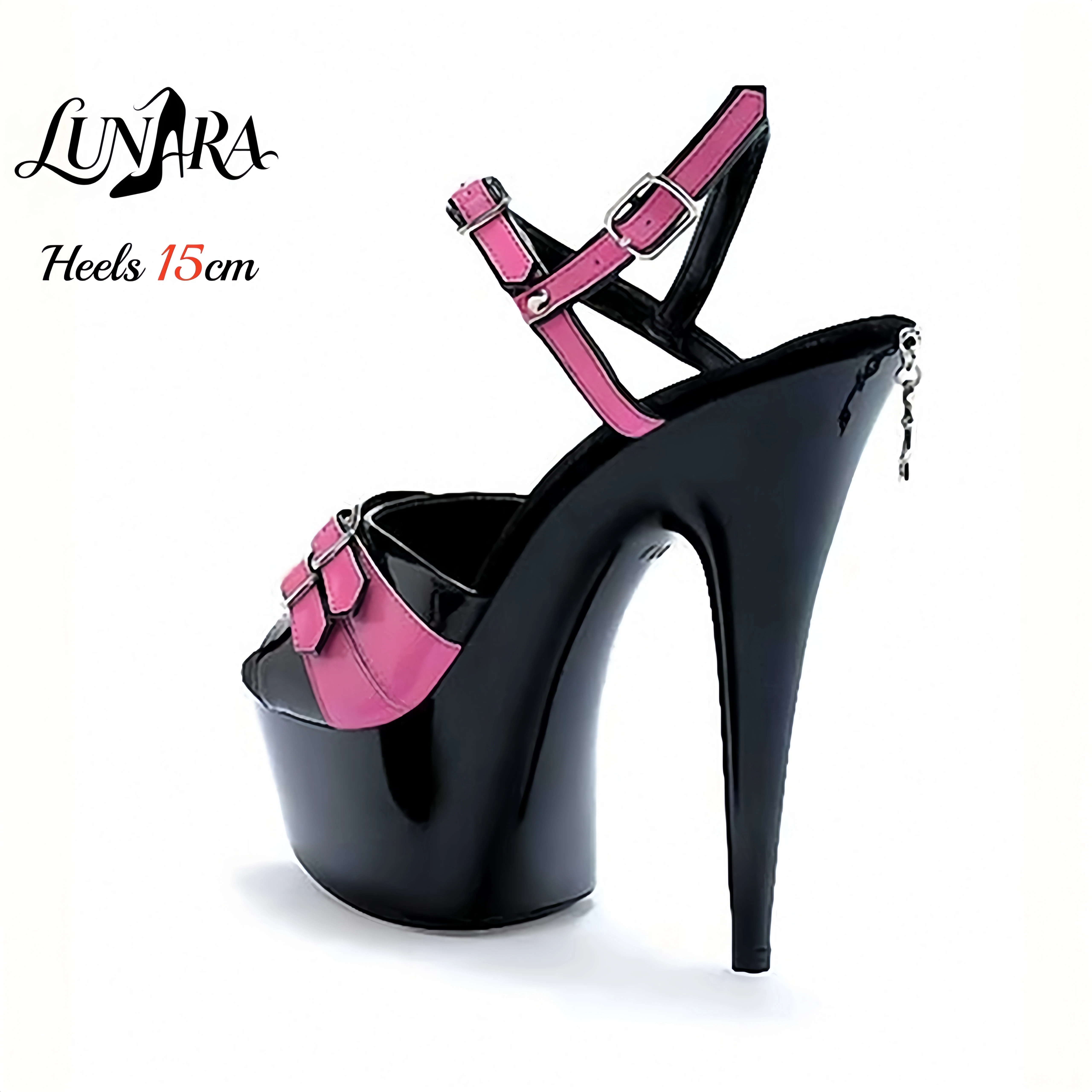 15cm/6Inch Silver Metallic Gold Buckle Ankle Strap Open toe Platform High Heel Sandals Exotic Stripper Pole dance Club Rave view 3