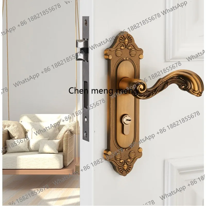 

Retro Door Lock for Home, Universal Type, Bedroom Door Lock, European Retro Three-piece Set, Silent Old-style Door Handle