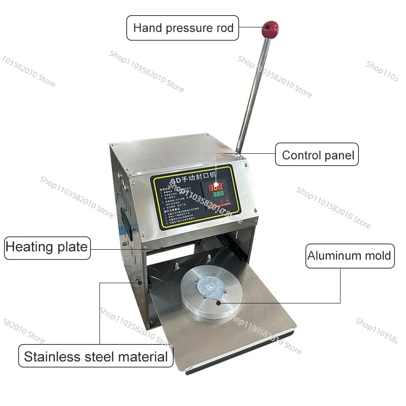 Manual Plastic Cup Heat Sealing Machine, Yogurt Ice Cream Cup Film Packaging Machine