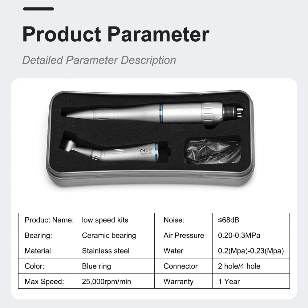Kit De Mão De Baixa Velocidade Dental, Ângulo Contra Reto, Motor De Ar, Spray De Água Interior, Ferramentas De Equipamentos Dentistas, 2 Furos, 4 Furos