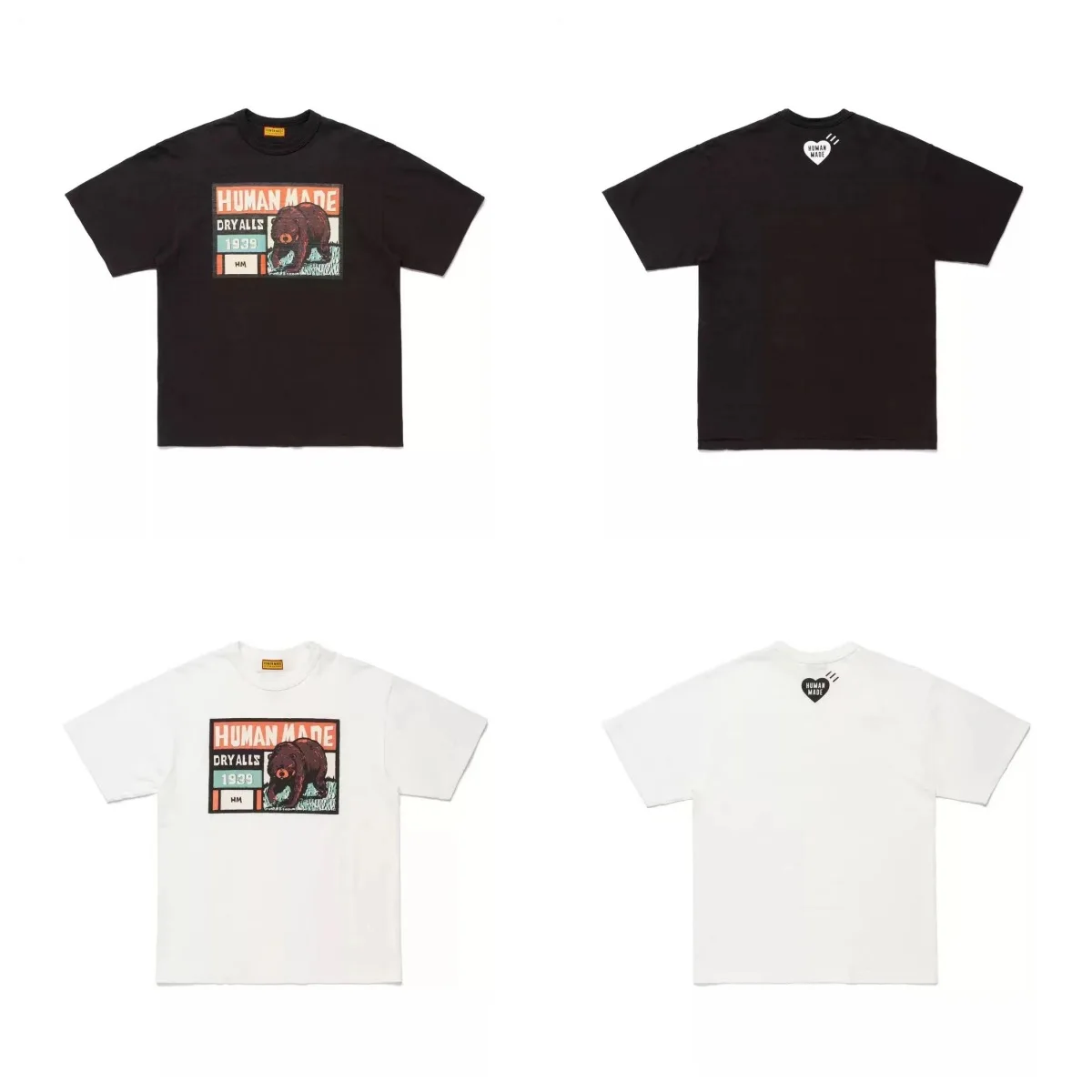 2026 New HUMAN MADE Japanese Slub Cotton Cartoon Print T-shirt Men Women Loose Vintage Tee Cotton Top